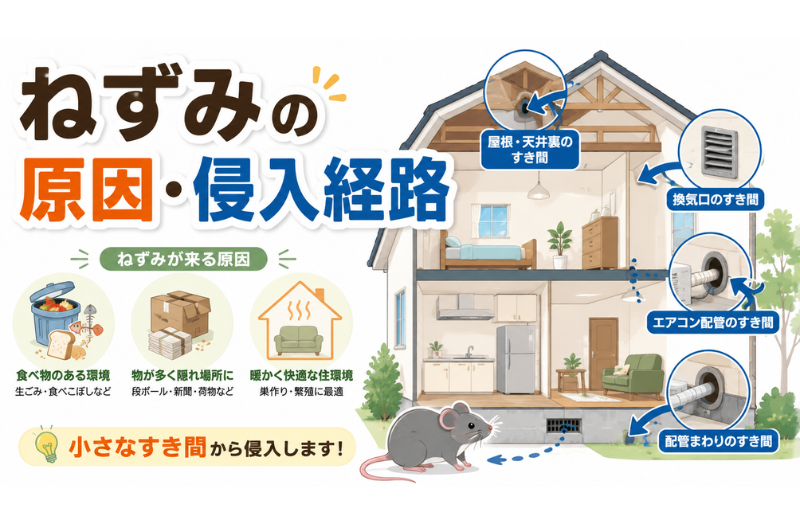ネズミが出る原因は？侵入経路と見つけ方・塞ぎ方を解説